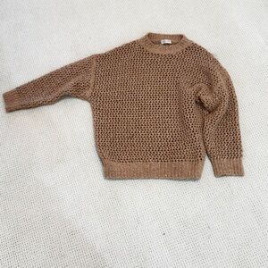 Brunello Cucinelli Beige Knit Crewneck Sweater with Sparkly Thread Detail
